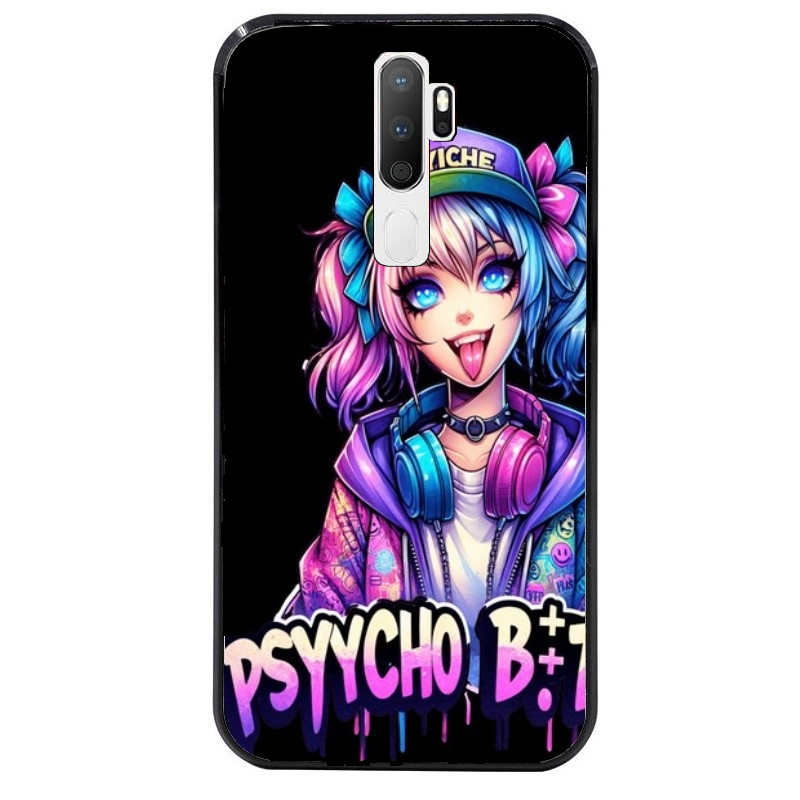 Coque noire taperso pour OPPO A5 A9 2020 avec motif anime manga et psycho protection antichoc personnalisée