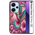 Coque noire taperso pour Redmi Note 13 PRO PLUS 5G avec motif colibri et fleurs protection antichoc personnalisée