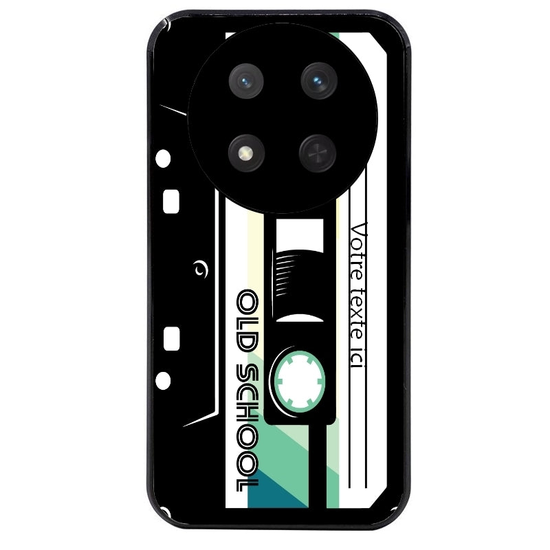 Coque noire taperso pour Magic 7 LITE et PRO personnalisable avec motif cassette vintage protection antichoc personnalisée