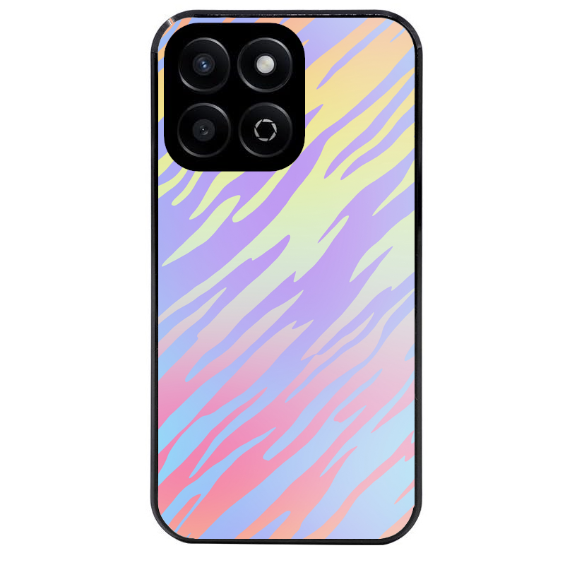Coque noire taperso pour Honor X6 4G avec motif zebre pastel protection antichoc personnalisée