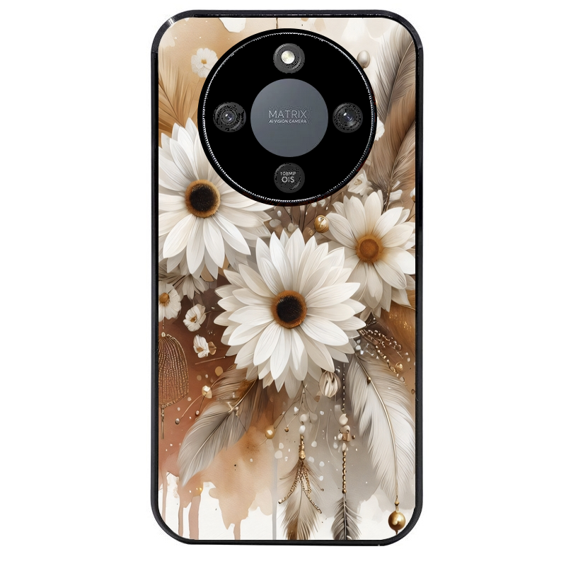 Coque noire taperso pour Magic 5 6 LITE et PRO avec motif dreamcatcher marguerite protection antichoc personnalisée