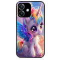 Coque noire taperso pour OPPO A40 avec motif licorne style anime protection antichoc personnalisée