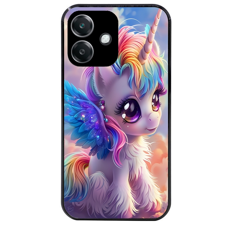 Coque noire taperso pour OPPO A40 avec motif licorne style anime protection antichoc personnalisée