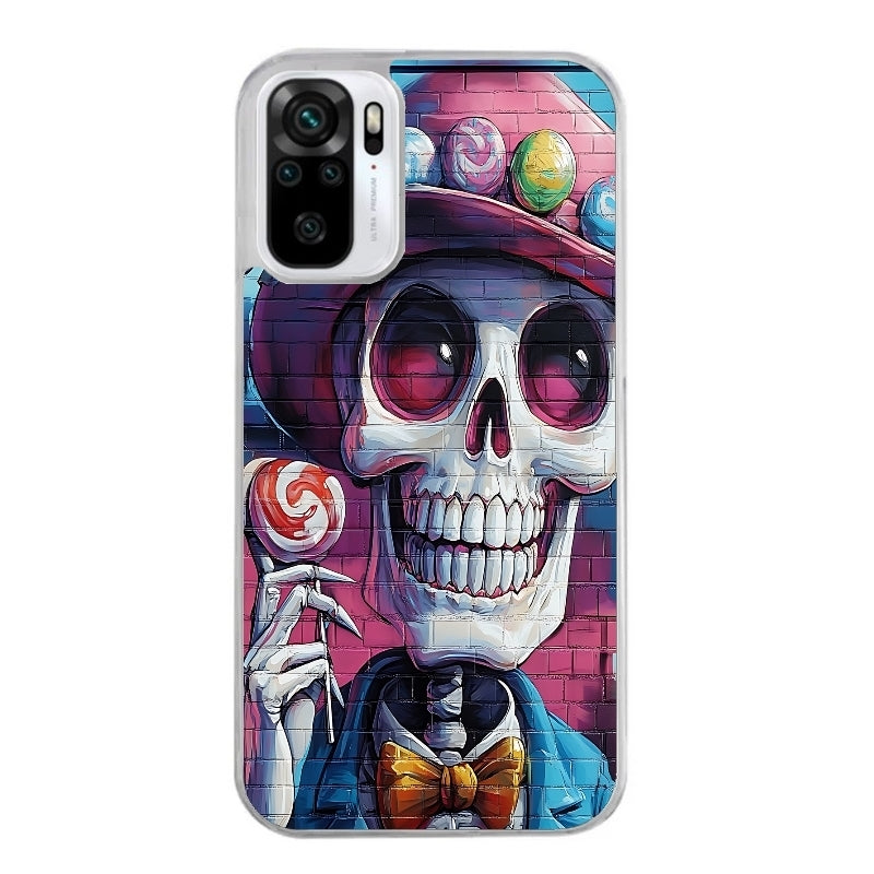Coque taperso pour Redmi Note 10 4G 5G PRO 10S avec motif tete de mort tag protection antichoc personnalisée