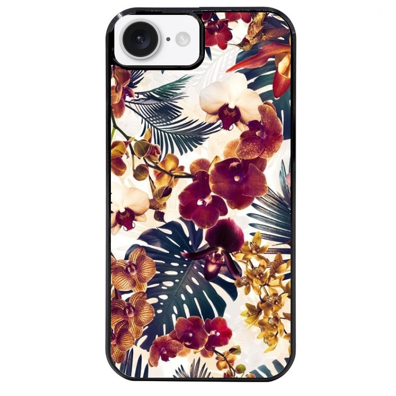 Coque noire taperso pour Iphone 16 16E PLUS MAX PRO avec motif jungle couleurs d'automne protection antichoc personnalisée