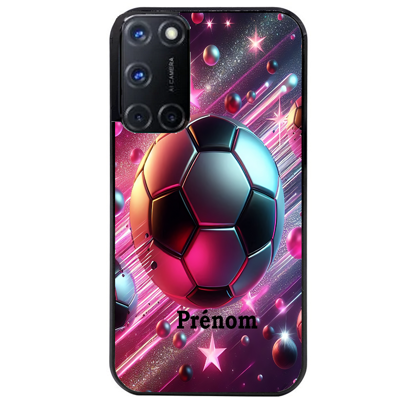 Coque noire taperso pour OPPO Reno 8 LITE avec motif foot etoile personnalisee protection antichoc personnalisée