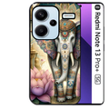 Coque noire taperso pour Redmi Note 13 PRO PLUS 5G avec motif elephant et lotus protection antichoc personnalisée