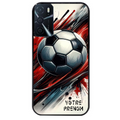 Coque noire taperso pour OPPO A16 et A16S avec motif ballon foot avec prenom protection antichoc personnalisée