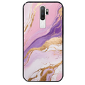 Coque noire taperso pour OPPO A5 A9 2020 avec motif marbre violet protection antichoc personnalisée