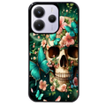 Coque noire taperso pour Redmi Note 14 et PRO PLUS 4G 5G avec motif tete de mort skull printemps protection antichoc personnalisée