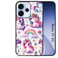 Coque noire taperso pour OPPO Reno 15 et F FS 5G avec motif licorne arc en ciel protection antichoc personnalisée