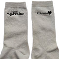 Chaussettes personnalisée paillettes crème motif marraine 100%