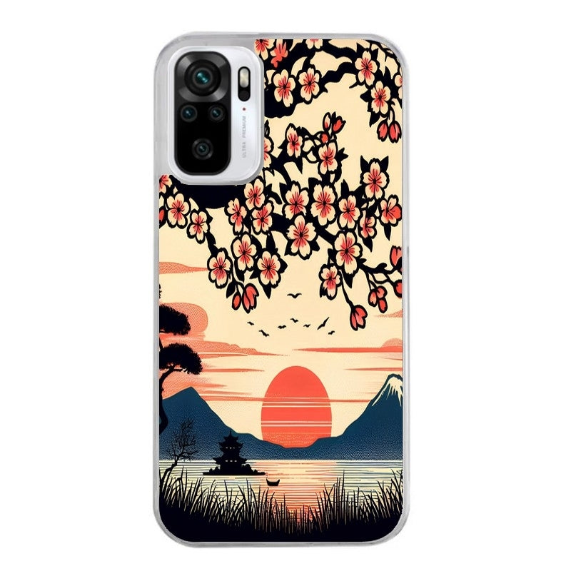 Coque taperso pour Redmi Note 10 4G 5G PRO 10S avec motif japan cerisier protection antichoc personnalisée