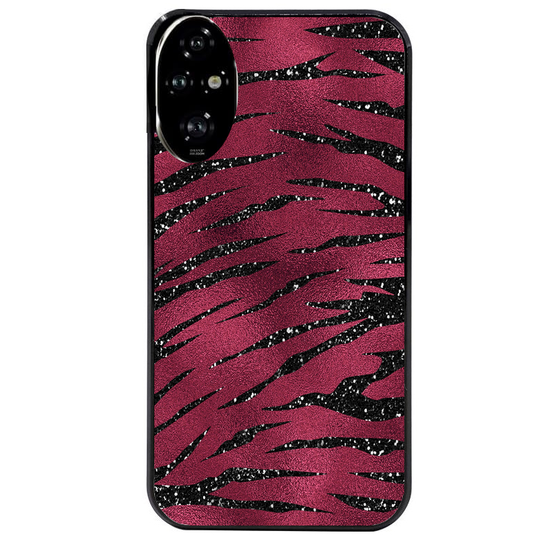 Coque noire taperso pour Honor 200 et Lite Pro Smart avec motif zebre grenat protection antichoc personnalisée