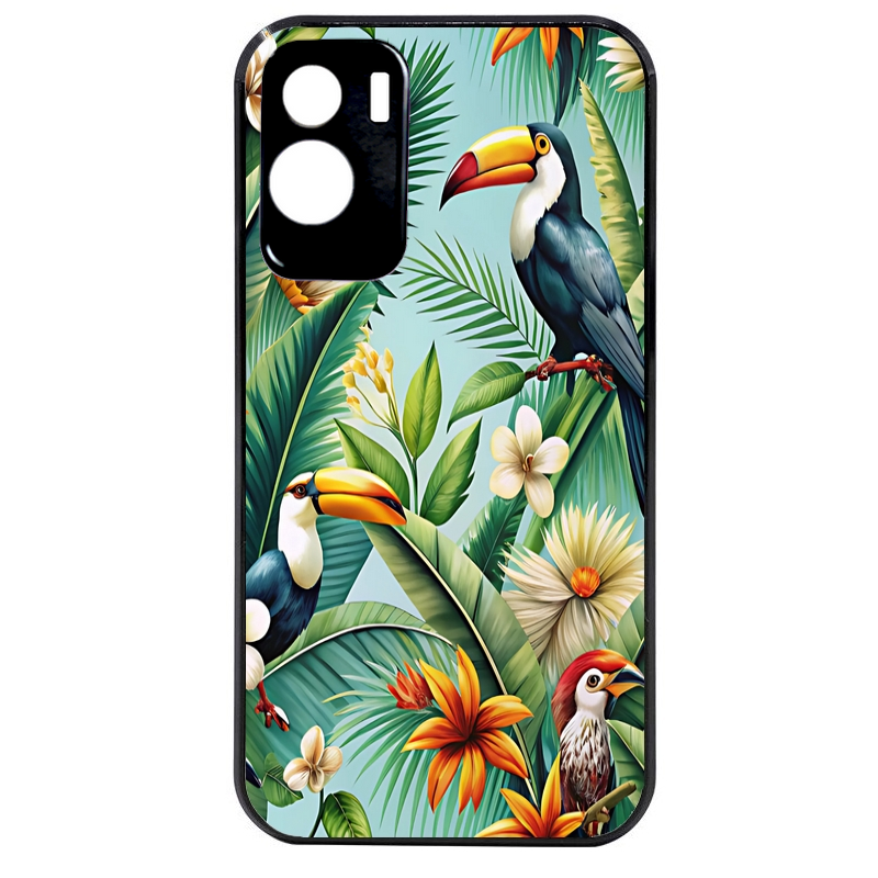 Coque noire taperso pour Honor 70 LITE 90 et LITE avec motif perroquet tropical protection antichoc personnalisée