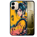 Coque noire taperso pour OPPO A6 A6X 4G et 5G avec motif samourai girl anime protection antichoc personnalisée