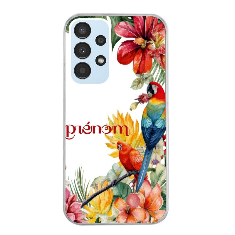 Coque taperso pour Galaxy A13 4G et 5G A23 A53 avec motif perroquet personnalisee protection antichoc personnalisée