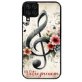 Coque noire taperso pour galaxy A22 A32 A52 A52S 4G 5G  avec motif musique cle sol personnalisee protection antichoc personnalisée
