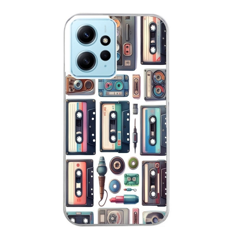 Coque taperso pour Redmi Note 12 4G 5G PRO 4G avec motif cassette multi protection antichoc personnalisée