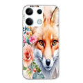 Coque taperso pour POCO X6 5G avec motif renard fox et fleurs protection antichoc personnalisée