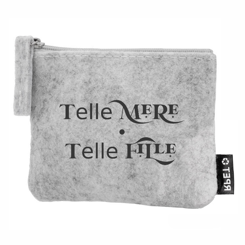 Porte monnaie personnalisé telle mère telle fille en feutrine en feutrine