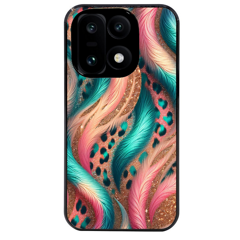 Coque noire taperso pour OnePlus 15 avec motif effet fourrure leopard 2 protection antichoc personnalisée