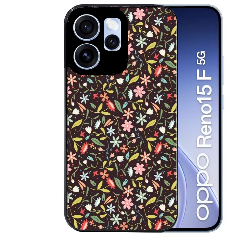 Coque noire taperso pour OPPO Reno 15 et F FS 5G avec motif petites feurs multicolores protection antichoc personnalisée