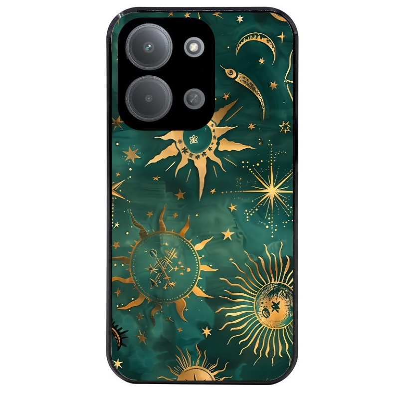 Coque noire taperso pour Redmi 15C 4G et 5G avec motif lune et astro protection antichoc personnalisée