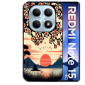 Coque noire taperso pour Redmi Note 15 et PRO PLUS 4G 5G avec motif japan cerisier protection antichoc personnalisée