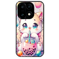 Coque noire taperso pour OnePlus 15 avec motif chat bubble style manga protection antichoc personnalisée