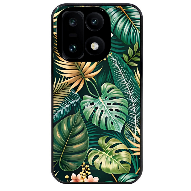 Coque noire taperso pour OnePlus 15 avec motif jungle dore protection antichoc personnalisée