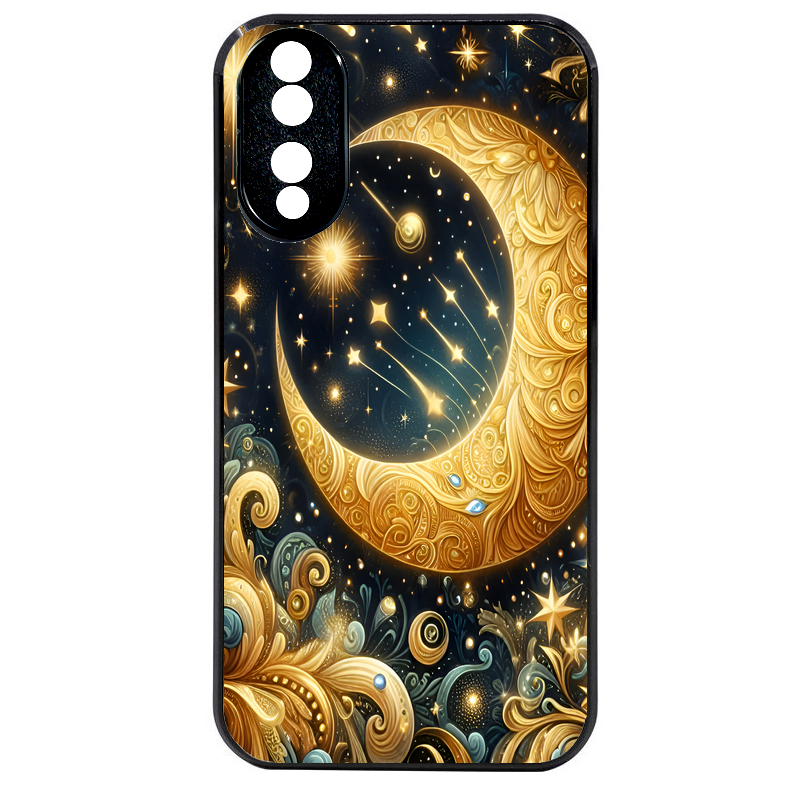 Coque noire taperso pour Honor 70 LITE 90 et LITE avec motif lune astre protection antichoc personnalisée
