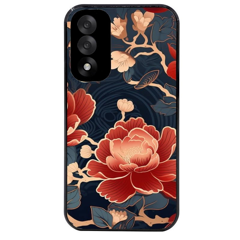 Coque noire taperso pour OnePlus Nord 5 avec motif fleur japan protection antichoc personnalisée