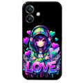 Coque noire taperso pour OPPO A40 avec motif anime manga et love protection antichoc personnalisée