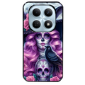 Coque noire taperso pour POCO M8 5G et PRO 5G avec motif tete de mort calavera et corbeau protection antichoc personnalisée