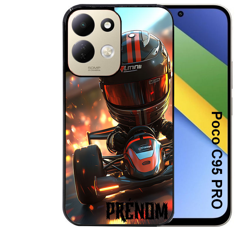 Coque pour POCO C95 PRO personnalisée karting F1