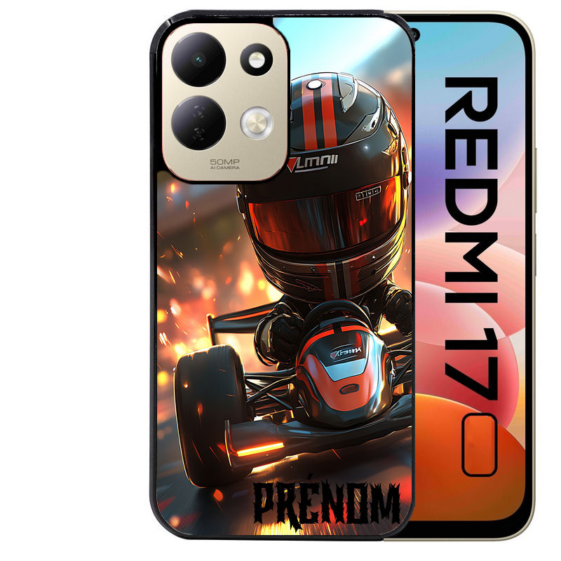 Coque pour Redmi 17 et 17C 4G 5G personnalisée karting F1
