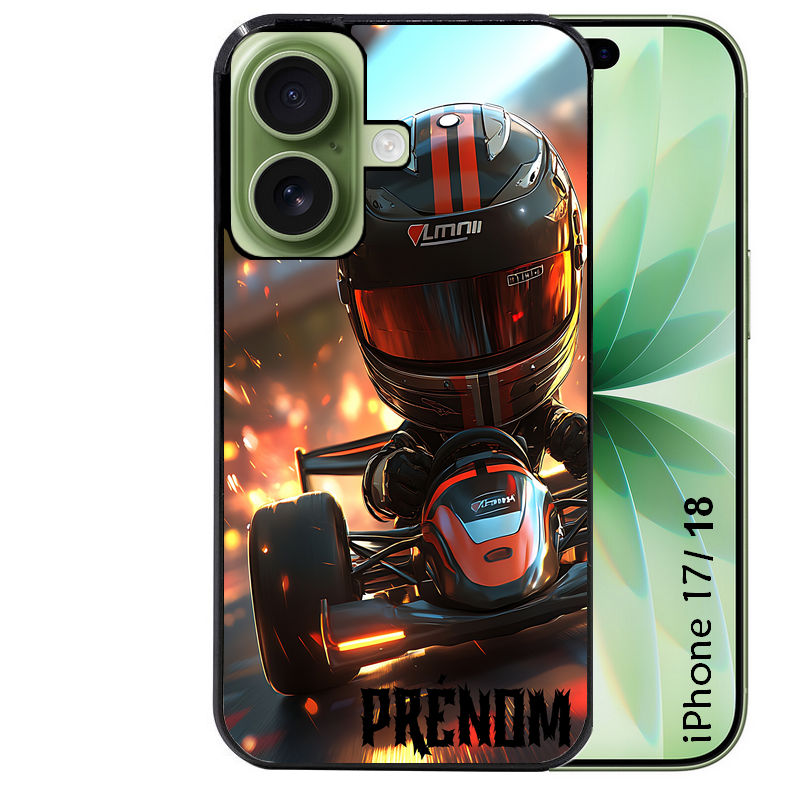 Coque pour Iphone 18 / PRO / PRO MAX / 18E personnalisée karting F1