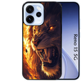 Coque noire taperso pour OPPO Reno 15 et F FS 5G avec motif lion flamme protection antichoc personnalisée