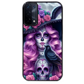 Coque noire taperso pour OPPO A54 et A74 5G avec motif tete de mort calavera et corbeau protection antichoc personnalisée