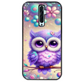 Coque noire taperso pour OPPO Reno 2 et 2Z avec motif chouette violette protection antichoc personnalisée