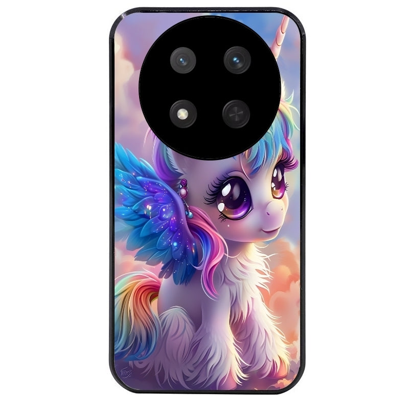 Coque noire taperso pour Magic 7 LITE et PRO avec motif licorne style anime protection antichoc personnalisée