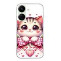 Coque taperso pour POCO C65 4G avec motif chat noeud et coeur protection antichoc personnalisée