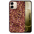Coque noire taperso pour OPPO A6 A6X 4G et 5G avec motif leopard grenat protection antichoc personnalisée