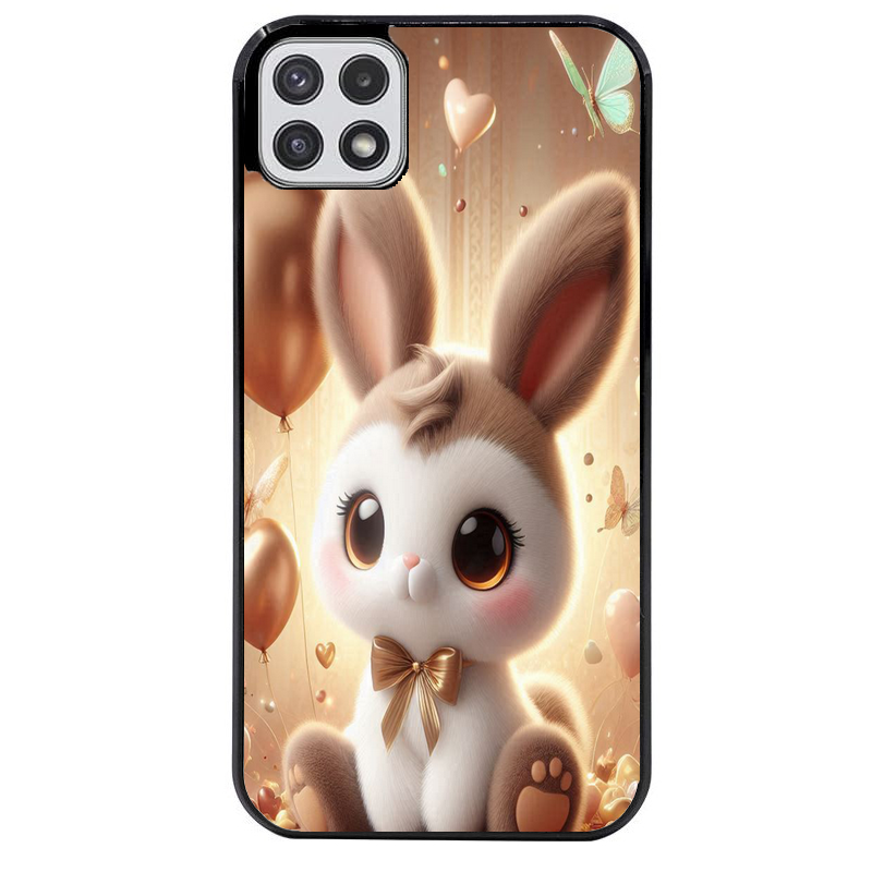 Coque noire taperso pour galaxy A22 A32 A52 A52S 4G 5G  avec motif lapin ballon protection antichoc personnalisée