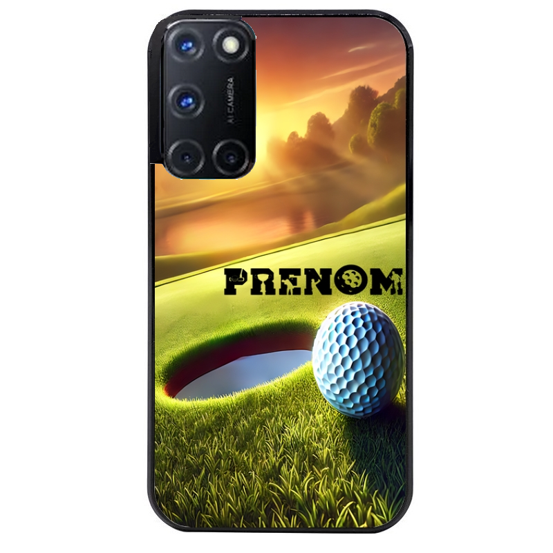 Coque noire taperso pour OPPO A72 4G avec motif golf personnalisee protection antichoc personnalisée
