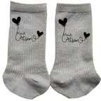 Chaussettes paillettes argent motif merci atsem