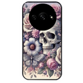 Coque noire taperso pour Redmi A3 avec motif tete de mort pastel protection antichoc personnalisée