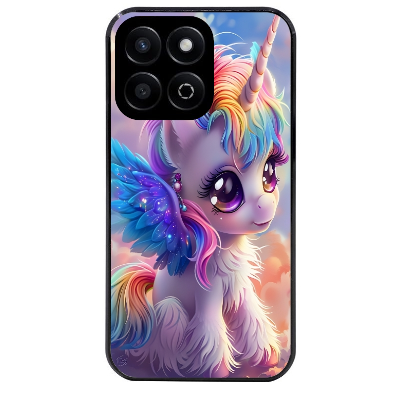 Coque noire taperso pour Honor 70 LITE 90 et LITE avec motif licorne style anime protection antichoc personnalisée