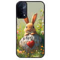 Coque noire taperso pour OPPO A54 et A74 5G avec motif lapin et fleurs personnalisee protection antichoc personnalisée